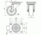 R.GIR.PLACA INOX.10ZVLI80-UT POLIAMIX BLANCO EJE LISO