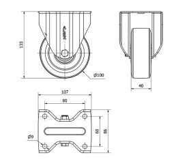 R.FIJA 17ZV100-DEB ALUMINIO-GOMA NEGRA ELASTICA EJE BOLAS