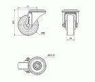 R.GIR.AGUJERO M10 20ZVL80-TD RESINA MARRON EJE LISO