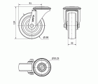 R.GIR.AGUJERO M10 20ZVL100-TD RESINA MARRON EJE LISO