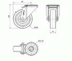 R.GIR.AGUJERO M12 20ZV100-TD RESINA MARRON EJE LISO