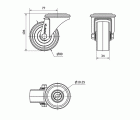 R.GIR.AGUJERO M10 20ZVL80-TT RESINA NEGRA EJE LISO