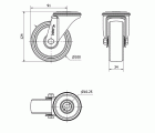 R.GIR.AGUJERO M10 20ZVL100-TT RESINA NEGRA EJE LISO