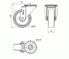 R.GIR.AGUJERO M12 20ZV100-TT RESINA NEGRA EJE LISO