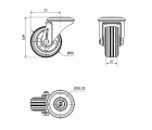 R.GIR.AGUJERO M10 20ZVL80-BSR METALICO-GOMA NEGRA RODILLOS