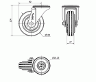 R.GIR.AGUJERO M10 20ZVL100-BSR METALICO-GOMA NEGRA RODILLOS