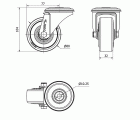 R.GIR.AGUJERO M10 INOX.20ZVLI80-PGAN POLIAMIX-GOMA GRIS EJE LISO