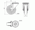 R.GIR.AGUJERO M12 INOX.20ZVI100-PGAN POLIAMIX-GOMA GRIS EJE LISO