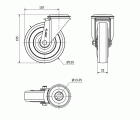 R.GIR.AGUJERO M12 INOX.20ZVI125-PGAN POLIAMIX-GOMA GRIS EJE LISO