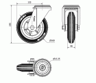 R.GIR.AGUJERO M12 INOX.20ZVI160-PSN POLIAMIX-GOMA NEGRA EJE LISO