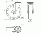 R.GIR.AGUJERO M12 INOX.20ZVI200-UT POLIAMIX BLANCO EJE LISO