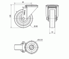 R.GIR.AGUJERO M12 INOX.20ZVI100-TD RESINA MARRON EJE LISO