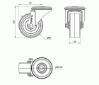 R.GIR.AGUJERO M10 INOX.20ZVLI80-TT RESINA NEGRA EJE LISO