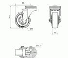 R.GIR.AGUJERO M12 20A80CP-PGAN POLIAMIX-GOMA GRIS EJE LISO