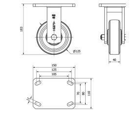 R.FIJA 17HLB125-DEB ALUMINIO-GOMA NEGRA ELASTICA EJE BOLAS