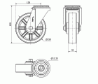 R.GIR.AGUJERO M12 INOX.20ZVI150-TD RESINA MARRON EJE LISO