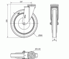 R.GIR.AGUJERO M12 20A200CP-PGAB POLIAMIX-GOMA GRIS EJE BOLAS