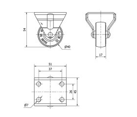 R.FIJA 17ZR40-PGI POLIAMIX-GOMA GRIS EJE LISO