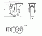R.GIR.AGUJERO M12 FRENO INOX.20ZVIFD100-UT POLIAMIX BLANCO EJE LISO