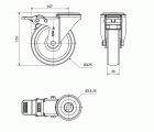 R.GIR.AGUJERO M12 FRENO INOX.20ZVIFD125-UT POLIAMIX BLANCO EJE LISO