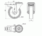 R.GIR.AGUJERO M12 FRENO INOX.20ZVIFD150-UT POLIAMIX BLANCO EJE LISO