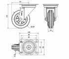 R.GIR.PLACA INOX.10ZVI100-PSN POLIAMIX-GOMA NEGRA EJE LISO