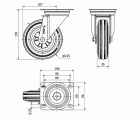 R.GIR.PLACA INOX.10ZVI125-PSN POLIAMIX-GOMA NEGRA EJE LISO