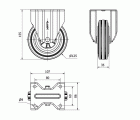 R.FIJA INOX.17ZVI125-PSN POLIAMIX-GOMA NEGRA EJE LISO