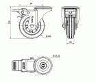 R.GIR.AGUJERO M12 FRENO INOX.20ZVIFD100-PSN POLIAMIX-GOMA NEGRA LISO