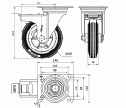 R.GIR.PLACA FRENO INOX.10ZVIFD160-PSN POLIAMIX-GOMA NEGRA EJE LISO