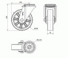 R.GIR.AGUJERO M12 20ZV150-TD RESINA MARRON EJE LISO