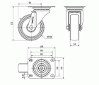 R.GIR.PLACA INOX.10ZVLI100-TT RESINA NEGRA EJE LISO