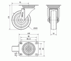 R.GIR.PLACA INOX.10ZVLI100-TD RESINA MARRON EJE LISO