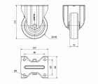 R.FIJA INOX.17ZVLI100-TD RESINA MARRON EJE LISO