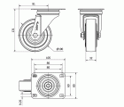 R.GIR.PLACA INOX.10ZVLI100-PGAN POLIAMIX-GOMA GRIS EJE LISO