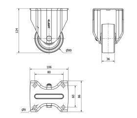 R.FIJA 17TV80-FT NYLON BLANCO EXTRAFUERTE EJE LISO