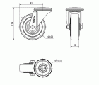 R.GIR.AGUJERO M10 INOX.20ZVLI100-PGAN POLIAMIX-GOMA GRIS EJE LISO