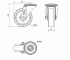 R.GIR.AGUJERO M10 INOX.20ZVLI100-UT POLIAMIX BLANCO EJE LISO