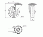 R.GIR.AGUJERO M10 INOX.20ZVLI100-TD RESINA MARRON EJE LISO