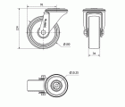R.GIR.AGUJERO M10 INOX.20ZVLI100-TT RESINA NEGRA EJE LISO