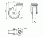 R.GIR.AGUJERO M10 20BH80-SL PLASTICO BLANCO EJE LISO