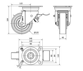 R.GIR.PLACA FRENO 10TVFD125-HUB HIERRO-POLIUR.NARANJA EJE BOLAS