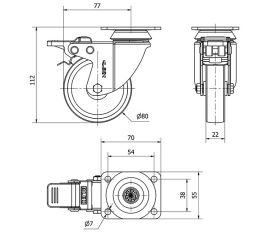 R.GIR.PLACA FRENO CROMADA 10BHDFD80-SLC POLICARBONATO TRANSP.LISO