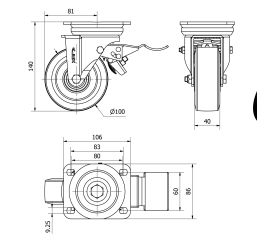R.GIR.PLACA FRENO 10TVFD100-DEB ALUMINIO-GOMA NEGRA ELASTICA BOLAS