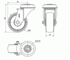 R.GIR.AGUJERO M10 20BH60-BPC POLICARBONATO TRANSP. EJE LISO