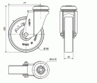 R.GIR.AGUJERO M10 20BH100-SLC POLICARBONATO TRANSP. EJE LISO