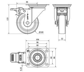 R.GIR.PLACA FRENO 10ZVFD100-POL POLIAMIX BLANCO-POLIUR.MARRON LISO