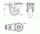 R.GIR.AGUJERO M10 FRENO INOX.20ZVLIFD80-UT POLIAMIX BLANCO EJE LISO