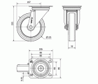 R.GIR.PLACA INOX.10ZVI125-POL POLIAMIX BLANCO-POLIUR.MARRON EJE LISO