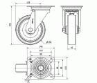 R.GIR.PLACA INOX.10ZVI150-POL POLIAMIX BLANCO-POLIUR.MARRON EJE LISO